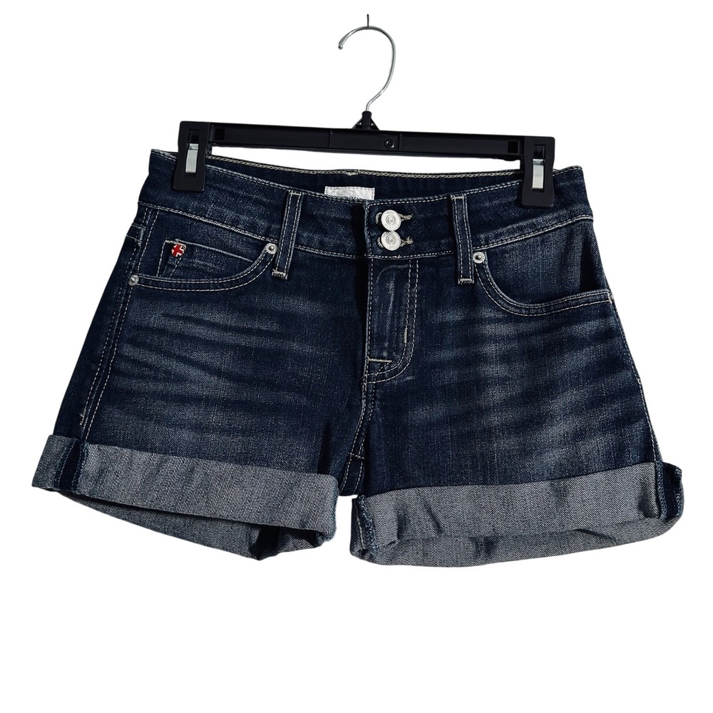 Hudson Ruby Mid Thigh Denim Shorts Women Size 25 Cuffed Distressed